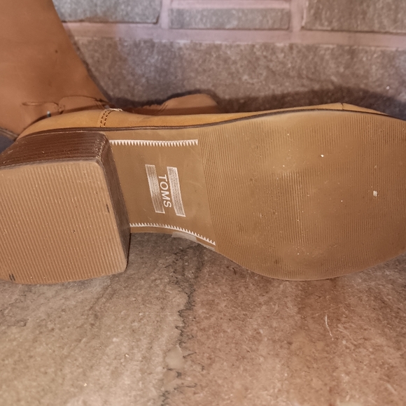 Toms Esme Tan Leather Boots sz 8 - Picture 2 of 4